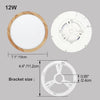 LED Ceiling Light, 12W Wood Grain Flat Small Round Nordic Flush Ceiling Light for Bedroom Living Room Kitchen Bathroom Lights (12W)