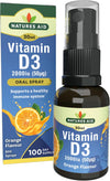 Vitamin D3 Daily Oral Spray 30ml - Natural High Strength 2000iu Supports Bones Teeth Healthy Immune System - Pill Tablet Capsule Free Liquid Supplement 3-Month Supply - Suitable Vegetarian