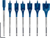 7x EXPERT Self Cut Speed Spade Drill Bit Set (for Softwood, Particleboard, Ø 16-32 mm, Professional Accessory Rotary Drill/Drivers)