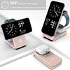 3 in 1 Mag-Safe Charger Station, Mag-Safe Charger for Apple Wireless Charger, Magnetic Charger for iPhone 15/14/13/12, Wireless Charging Station for iWatch Ultra/9/8 for Airpods Pro (Pink)