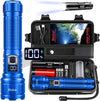 Torch Rechargeable, 500000 Lumens Torches LED Super Bright Flashlight, Adjustable Focus, 5 Modes, 5000 mAh Long Lasting, IP67 Waterproof, Smart Digital Display for Camping, Power Cuts,Emergency