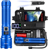 Torch Rechargeable, 500000 Lumens Torches LED Super Bright Flashlight, Adjustable Focus, 5 Modes, 5000 mAh Long Lasting, IP67 Waterproof, Smart Digital Display for Camping, Power Cuts,Emergency