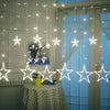 Christmas Star Curtain Lights, 138 LED Curtain Fairy Lights with 12 Stars, 8 Modes Christmas Window Lights for Xmas Tree, Party, Wedding, Garden, Bedroom, Christmas Decorations (White)