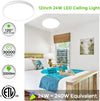 12inch LED Ceiling Light, White 24W(240W Equiv) 6000K Cold White Flush Mount Ceiling Lights Fixture, Super Bright, 3200LM Modern Ceiling Lamp for Bedroom Kitchen, Office, Hallway