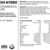 Hydro Hydration Tablets, Gluten-Free, Zero Sugar, Strawberry and Lime Flavour Plus Electrolytes, 20 Effervescent Tablets per Bottle (3 Bottles)