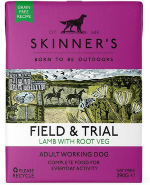 Skinner's Field & Trial Lamb & Root Veg - Adult Wet Dog Food, Grain Free, 390g (Pack of 18)