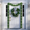 18FT Giant Christmas Door Garland Kit with 60 LED Battery Lights Warm White or Multi Coloured Switchable (Green 18FT)