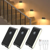 Black Stair Lights Motion Sensor, 3 Pack Rechargeable Motion Sensor Night Light, Stick On Night Lights with Removable, Closet, Kitchen, Stairs, Bedroom, Hallway, Toilet, Bathroom