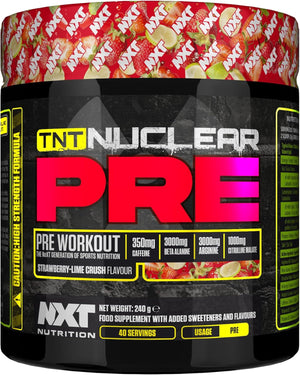 TNT Nuclear Pre Workout – Pre Work Out Energy Drink| L-Citrulline, Beta Alanine, Caffeine for Pump, Endurance & Focus - 40 Servings, Vegan (Strawberry Lime Crush)…