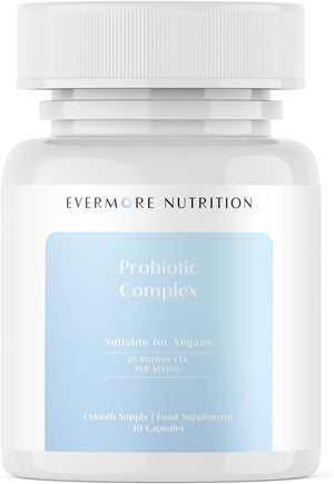 Probiotic Supplement Complex - 20 Billin CFU - Lactobacillus Acidophilus for Gut Microbiome and Digestive Support - Reduce Irregularity, Restore Balance - Vegan Capsules