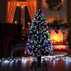 2Ft/60cm Fibre Optic Christmas Multicolour Changing LED Decorations-Pre-Lit Green Artificial Xmas Tree Colourful Lights, PVC, 2ft