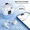 Wireless Earbuds,Wireless Earphones Bluetooth 5.3 in Ear with 4 Mic ENC Calls Noise Cancelling Wireless Headphones Mini LED Display HiFi Stereo 42H Playtime Bluetooth Earbuds Touch Control/IP6/White