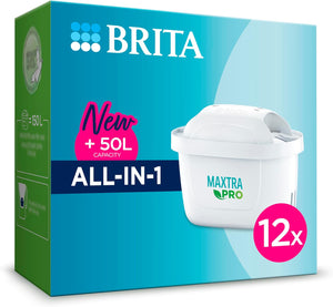 MAXTRA PRO All-in-1 Water Filter Cartridge 12 Pack (New) - Original  Refill reducing impurities, Chlorine, PFAS, pesticides and limescale for tap Water with Better Taste