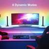 RGB Light Bar Sync with Music, Colour Changing Gaming TV Backlight with Remote, USB Powered Ambient Lamp, 8 Dynamic Modes for Room Decor 2pcs