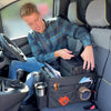 Van and Campervan Front Seat Organiser, With Detachable Cooler Bag And Compartment Storage Solution, Adjustable Padded Carry Strap and Non-Slip Clips, (Black, 24L)