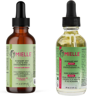 Mielle Rosemary Mint Scalp and Hair Strengthening 1 x Regular Oil 59 ml & 1 x Light Oil 59 ml Bundle