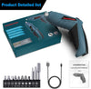 Electric Screwdriver Cordless Screwdriver Tool Rotated 90 Degrees with Rechargeable Battery & LED Light for Home DIY