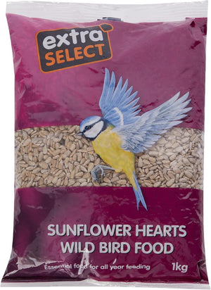 Sunflower Hearts Bird Food - Husk-Free, Oil Rich, High Energy Wild Bird Seed for Year Round Feeding - 1 kg
