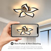 LED Ceiling Light, 60W 5400LM Modern Design Ceiling Lighting, 5 Lights Living Room Ceiling Light Acrylic Black Flower Fittings Ceilings for Bedroom, Kitchen, Dining Room 3000K Warm White