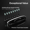 Black Series Ultra Whitening Toothbrush ADA Accepted Electric Toothbrush - 8 Brush Heads & Travel Case - Wireless Charging - 4 Modes w Smart Timer - Sonic Electric