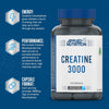 Creatine 3000 - Creatine Monohydrate Capsules 3000mg Per Serving, High Strength Supplement, Increases Physical Performance (120 Capsules - 30 Servings) (New)