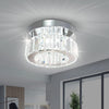 Mini Crystal Chandelier Big Crystal Ceiling Lamp Round LED Pendant Light for Hallway Stairecase (Cool White)