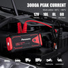 Jump Starter Power Pack, 3000A Car Battery Booster Jump Starter for 12V Vehicle, Car Jump Starter Power Bank with LED, 2 Quick Charge USB Outputs, Jump Pack with Jump Leads (10L Gas/8L Diesel)