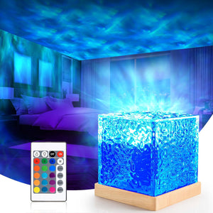 Ocean Wave Galaxy Projector, Night Light with Remote Control, 16 Colors Gradual Rotating Northern Lights Lamp, 30 Lighting Modes, Ideal for Bedroom/Party/Lava Lamp/Corner Lamp, etc.