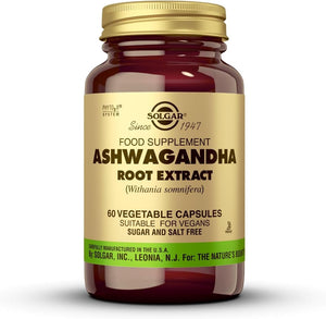 Ashwagandha Root Extract - Classified as an Adaptogen, Herbal Supplements - Ayurvedic Medicine - Vegan - 60 Vegetable Capsules, packaging may vary