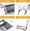 Barbecue Grill, Stainless Steel BBQ, Large Folding Portable BBQ Grill, Charcoal Grill for Outdoor Cooking Camping Hiking Picnics