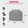 BBQ Grill Cover Cover fits Weber, Brinkmann, Char Broil, Outback and more - Large Barbeque Cover Waterproof, Rip-Proof, UV Resistant Heavy Duty Barbecue Cover (152 x 71 x 112 cm), Grey