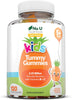 Kids Tummy Gummies (Age 5+) - Probiotics for Children - 120 Vegan Gummies - Natural Pineapple Flavour - with Lactobacillus and Bifidobacterium & Vitamin B3, B5,B6 & C -