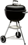 Classic Kettle Charcoal Grill, Ø 47cm Grill Area, BBQ Grill with Porcelain-Enamelled Lid & Bowl, Lid Thermometer, Tripod Stand & Wheels, Chromed Grill Grate - Black (1241304)