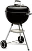Classic Kettle Charcoal Grill, Ø 47cm Grill Area, BBQ Grill with Porcelain-Enamelled Lid & Bowl, Lid Thermometer, Tripod Stand & Wheels, Chromed Grill Grate - Black (1241304)