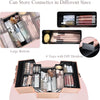 Makeup Box Cosmetics Case Jewelry Organiser Vanity Make Up Storage Box Beauty Train Case Lockable with Keys (Rose Gold)