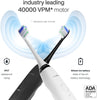 Duo PRO Ultra Whitening 40,000 VPM Electric Smart ToothBrushes ADA Accepted - 4 Modes with Smart Timers - UV Sanitizing & Wireless Charging Base - 10 Proflex Brush Heads & 2 Travel Cases