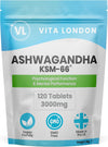 Ashwagandha KSM-66 High Strength Tablets 3000mg | 2 Month Daily Supply | 120 Organic Supplement Tablet (Not Capsule or Powder) | Made in UK | Vegan