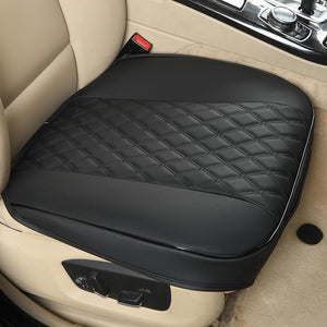 1 Pair of Front Car Seat Covers Protector PU Leather,Full Wrapping Edge for Front Seat Bottom (53×52 cm)- Black