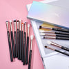 Professional Eye Makeup Brushes Set, 15Pcs Eyeshadow Blending Concealer Eyebrow Eyeliner Shader Brush with Labeled, Black/Rose Gold T157