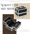 Makeup Case 4 Trays Cosmetic Box Lockable Beauty Vanity Organiser Holder Box for Gifts, Black