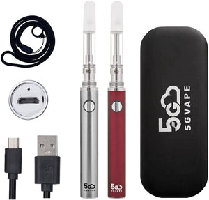 Evod eGo CBD Vape Pen Starter Kit C1 - E Cigarettes 2pcs Vape Pens,USB charge Long Lasting eGo Evod Battery,CBD Ceramic Coil,Easy to Refill From the Top,No Nicotine No E Liquid (Steel Red)