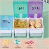 Pill Boxes 7 Day Portable Storage Box Weekly Organizer to Hold Vitamins, Cod Liver Oil, Supplements and Medication for Travel Work