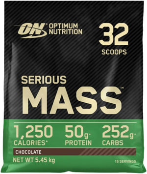 Serious Mass Protein Powder High Calorie Mass Gainer with Vitamins, Creatine and Glutamine, Chocolate, 16 Servings, 5.45 kg