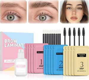 Brow Lamination Kit For Natural Trendy Shaping Brow DIY Eyebrow Lamination Kit Professional Brow Lift Kit Fuller Thicker Brows for 6 Weeks,Vegan Cruelty-free Long Lasting Results,Includes Instruction