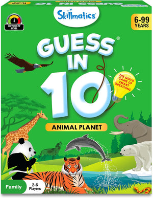 Card Game - Guess in 10 Animal Planet, Stocking Stuffers, Perfect for Boys, Girls, Kids, and Families Who Love Toys, Board Games, Gifts for Ages 6, 7, 8, 9