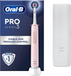 Pro 3 Electric Toothbrush For Adults, 1 3D White Toothbrush Head & Travel Case, 3 Modes with Teeth Whitening, 2 Pin UK Plug, 3500, Pink.