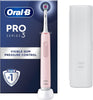 Pro 3 Electric Toothbrush For Adults, 1 3D White Toothbrush Head & Travel Case, 3 Modes with Teeth Whitening, 2 Pin UK Plug, 3500, Pink.