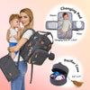 Changing Bag Backpack, Large Nappy Back Pack Multifunction Baby Bags with Portable Changing Mat, Pacifier Holder, and Stroller Straps, for Mom and Dad