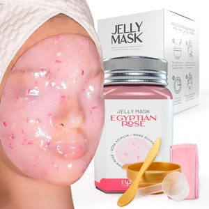 Peel-Off Egyptian Rose Jelly Mask for Face Care – A 23 fl oz Rubber Mask Jar for 30 to 35 Treatments – A Skin Care Moisturizing Gel Mask of Spa Set for Men, Women and Adults