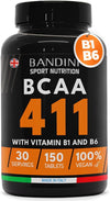 ® BCAA 4:1:1 150 Tablets - Branched Chain Amino Acids BCAA 4.1.1 - Leucine, Isoleucine, Valine with Vitamin B1 & B6-100% Vegan No GMO - Food Supplement for Pre & Post Workout Muscle Recovery